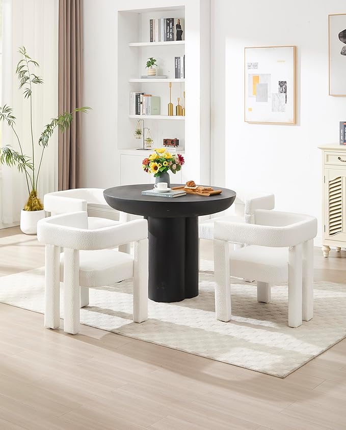 GOWE Modern Dining Chairs Set of 2, Mid-Century Upholstered Kitchen Chairs, Comfortable Padded Seat and Back, Set for Small Space, Dining Table, Kitchen Island, Living Room