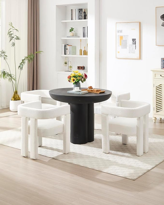 GOWE Modern Dining Chairs Set of 2, Mid-Century Upholstered Kitchen Chairs, Comfortable Padded Seat and Back, Set for Small Space, Dining Table, Kitchen Island, Living Room