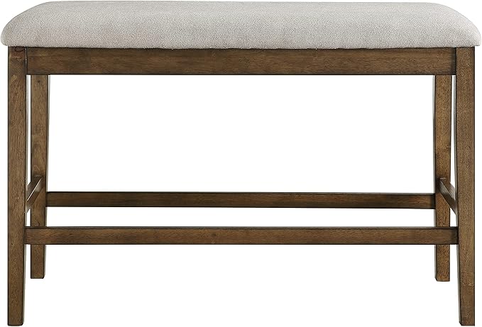 Lexicon Baronscourt Farmhouse Small Entryway Bench - 39 Inch, Upholstered Counter Height Solid Wood Frame, Padded Top, Easy Assembly, 26" Seat Height, Farmhouse End of Bed Bench for Bedroom,Light Oak