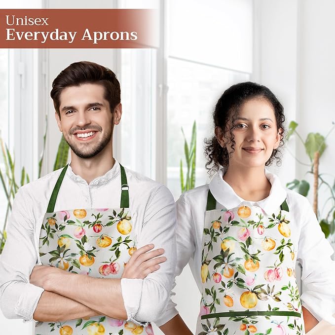Maison d' Hermine 100% Cotton Apron for women with Pocket Kitchen Chef Apron for Men Cooking Mothers Day Gifts