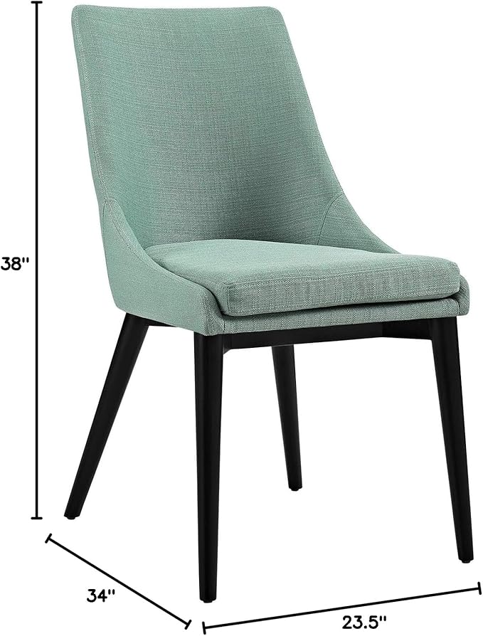 Modway Viscount Mid-Century Modern Upholstered Fabric Two Kitchen and Dining Room Chairs in Laguna