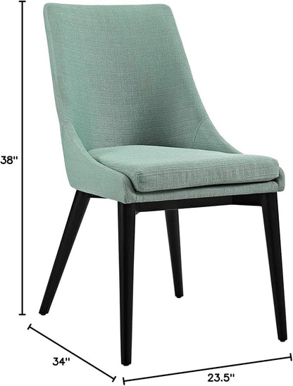 Modway Viscount Mid-Century Modern Upholstered Fabric Two Kitchen and Dining Room Chairs in Laguna