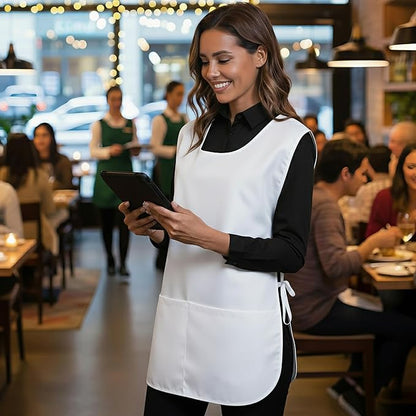 Xeoxarel Unisex Cobbler Apron with 3 Pockets, Adjustable Drawstring Waist, Professional Lightweight for Kitchen Salon Garden