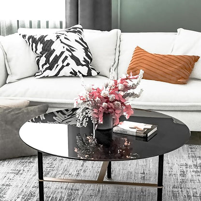 30" Tempered Glass Table Top Round Black Table Surface 1/4'' Thick Pencil Polished Edge Multipurpose for Dining, Coffee, Restaurant and End Table (30 inch-Black)
