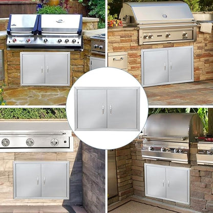 31" X 24" Stainless Steel Outdoor Kitchen Door – Flush Mount BBQ Access Door, Waterproof & Corrosion-Resistant for BBQ Island, Fireplace, Sink Cabinet