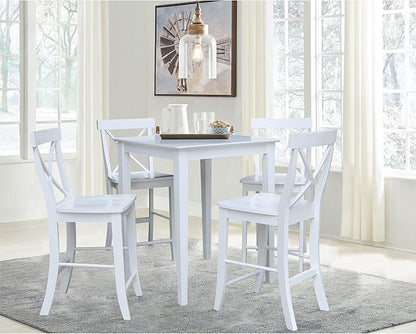International Concepts Solid Wood Top Counter Height Dining Table, White