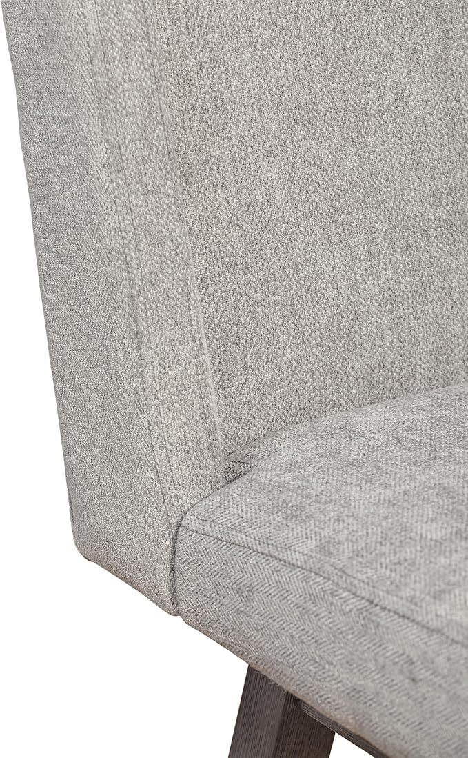 Armen Living Stancoste Modern Farmhouse 26" Seat Height Swivel Bar Stool for Kitchen Island Counter in Gray Oak Wood with Mocha Fabric