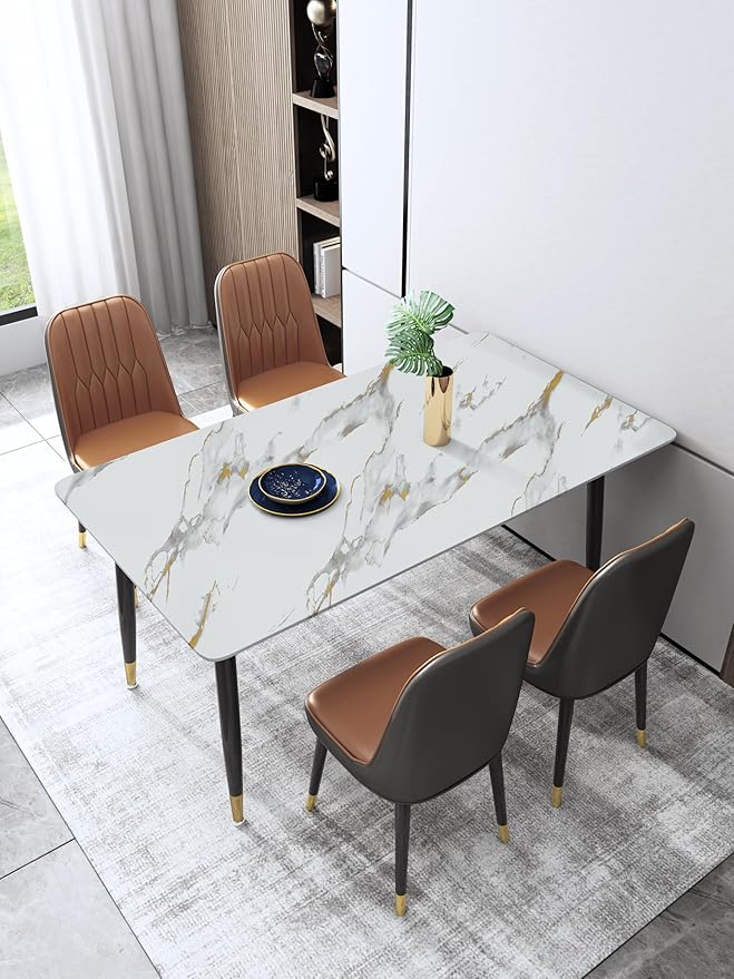 Abyssaly Marble Contact Paper White Gold Granite Peel and Stick Wallpaper for Countertop Self-Adhesive Thickening Wall Paper for Kitchen Bathroom and Furniture (11.8" x 78.7")