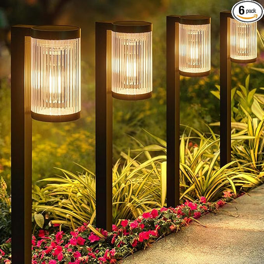 ELECLINK Solar Pathway Lights Outdoor, 6 Pack Upgraded Outdoor Solar Lights for Outside Super Bright Up to 12Hrs, IP65 Waterproof Solar Garden Lights for Yard Path Walkway Decor Landscape Lighting
