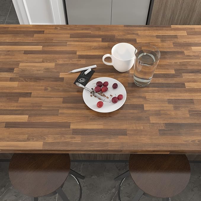 CRE8TIVE 24"x354" Brown Butcher Block Contact Paper for Countertops Peel and Stick Wood Wallpaper Shiplap Waterproof Self Adhesive Faux Wood Grain Decorative Vinyl Paper for Kitchen Cabinets Counters