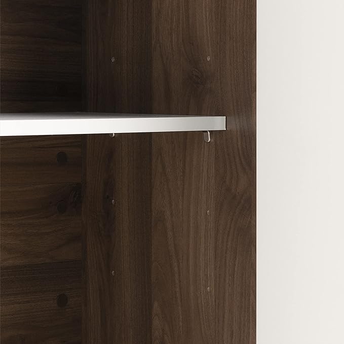 South Shore Kitchen Island, Natural Walnut and White