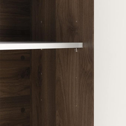 South Shore Kitchen Island, Natural Walnut and White