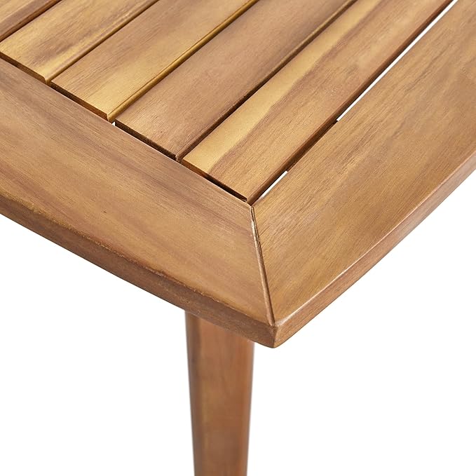 Penau Square Acacia Wood Dining Table, Toothpick Legs, Teak Finish, Modern Solid Wood Top, 35.50 x 35.50 x 30.00 Inchs, Seats 2-4, Indoor Kitchen Dining Accent Table