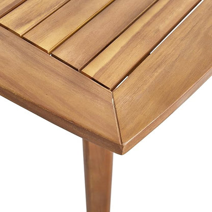 Penau Square Acacia Wood Dining Table, Toothpick Legs, Teak Finish, Modern Solid Wood Top, 35.50 x 35.50 x 30.00 Inchs, Seats 2-4, Indoor Kitchen Dining Accent Table