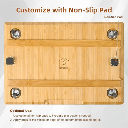 oy&Grace Appliance Slider for Kitchen Appliances 360° Rolling Sliding Tray for Coffee Maker Countertop, Bamboo Coffee Pot Slider Rolling Tray with Universal Rollers (Natural, Large 16"x13")