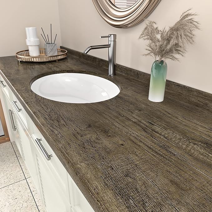 WESTICK 118" x 24" Rustic Wood Contact Paper for Countertops Waterproof Wood Wallpaper Peel and Stick Vintage Wooden Contact Paper Self Adhesive Woodgrain Vinyl Wrap for Tables Bathroom Cabinets