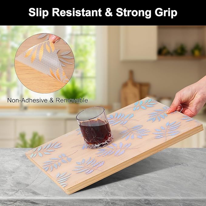 Cooyes Shelf Liner – Premium Non-Adhesive Cabinet & Drawer Liner for Kitchen – Waterproof Shelf Paper with Modern Pattern – Durable EVA Cabinet Mat – Easy to Cut （12" W x 240" L）