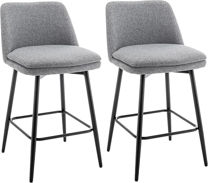 Modern Dining Chairs,Set of 2,Sturdy and Stylish,Simple Natural Design,Swivel Bar Stools with Back,Versatile Use in Kitchen Island Pub,Applicable to Front Porch,Garden,Patio,Reception Room,LIGHTGREY-