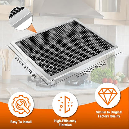 Cenipar 97007696 Range Hood Filter,41f Stove Hood Vent Filter Replacement For Broan& Nutone Charcoal Carbon Combo Replace 6105c 97005687-By Size 8.75" X 10.5 X .44"(4 Pack)