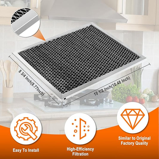 Cenipar 97007696 Range Hood Filter,41f Stove Hood Vent Filter Replacement For Broan& Nutone Charcoal Carbon Combo Replace 6105c 97005687-By Size 8.75" X 10.5 X .44"(4 Pack)