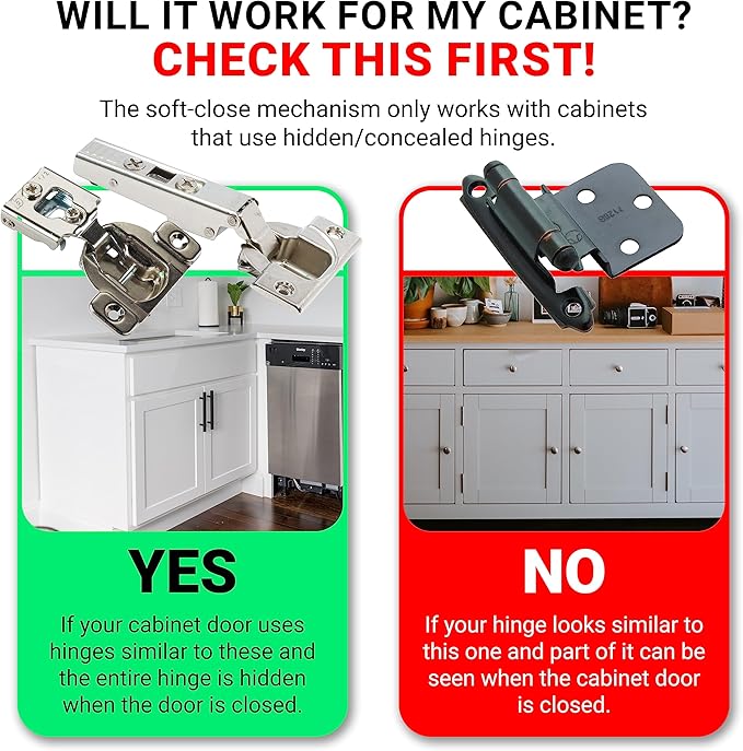 10 Pack Rok Hardware Soft Close for Cabinet Doors/Metal Soft Close Adapter/Damper/Hardware/Zinc/Hinge/European Made! SCD101