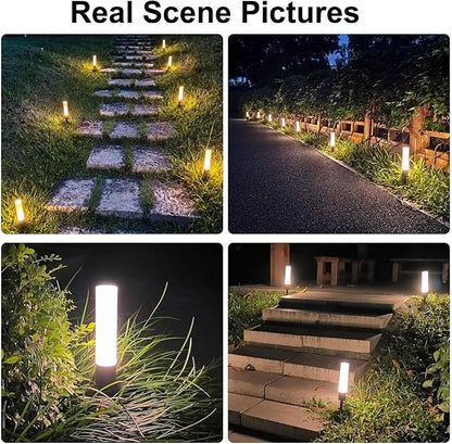 12 Pack Low Voltage Landscape Lighting Pathway Lights, 6W 300LM Landscape Lights 3000K Warm, IP65 Waterproof, Aluminum Outdoor Landscape Path Lights Wired for Walkway Yard Garden