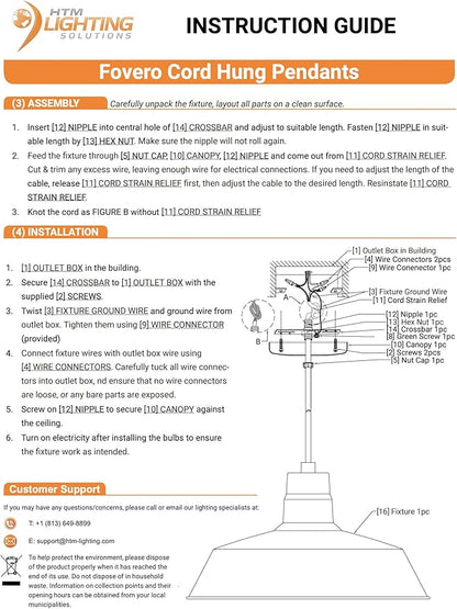14-inch Industrial Black Pendant Barn Light Fixture with 10ft Adjustable Cord, Ceiling-Mounted Vintage Hanging Light Fixture for Indoor Use, 120V Hardwire, E26 Medium Base LED Compatible, UL Listed