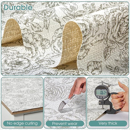 Drawer and Shelf Liner, Non-Slip Kitchen Cabinet Liners Non-Adhesive Thick Strong Grip Waterproof Washable Mats Protect Dresser Shelves Cupboard Bathroom Cabinets, Rose, 12 in X 20 FT