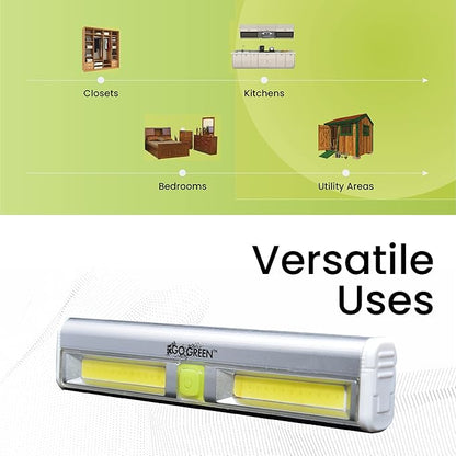 (GG-113-LBAR Universal Lite Bar, COB LED Technology, Wall Mounted Battery Powered LED Light, Cabinet Lighting (Batteries Included) 200 Lumen, Gray
