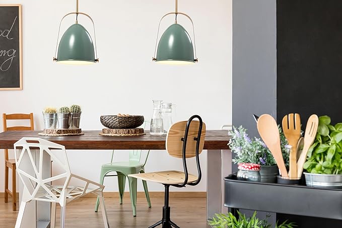 Zelda - 2-Tone Metal Ceiling Light, Sage and Brushed Gold
