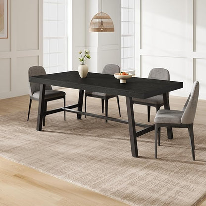 GarveeHome 70.87 Inch Industrial Dining Room Table for 6-8 People, Long Rectangular Table for Dining Room & Kitchen, Heavy Duty Metal Frame, Black