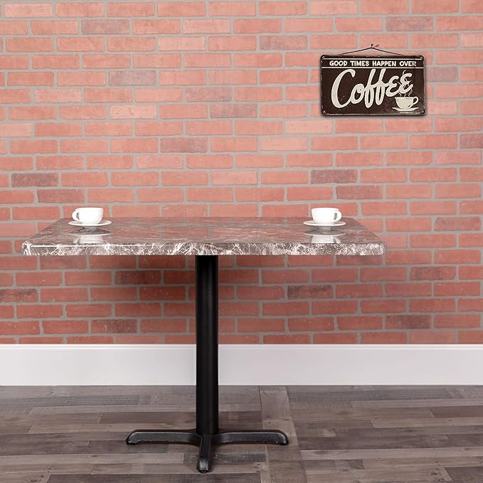 Flash Furniture Glenbrook Commercial Grade 24" x 42" Rectangular Gray Marble Laminate Table Top