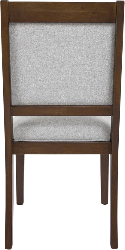 HomePop Open Back Upholstered Wood Frame Dining Chairs - Gray Solid Woven (Set of 2)