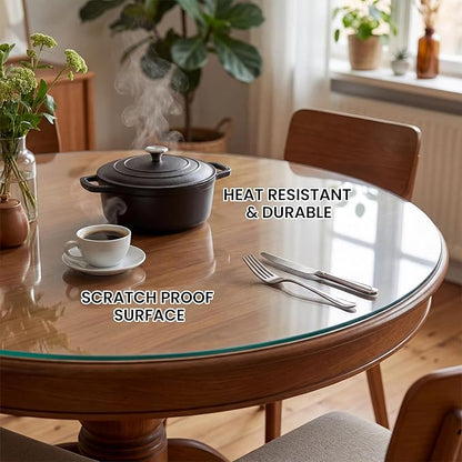 28" Tempered Glass Table Top Round Transparent Table Surface 1/4'' Thick Pencil Polished Edge Multipurpose for Dining, Coffee, Restaurant and End Table (28 inch)