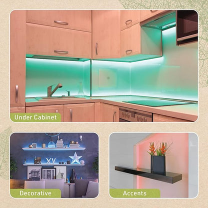 Complete LED Strip Light Kits (Multicolor RGB) 8 ft Flexible Tape with Remote Accent Light TV Backlight 338321