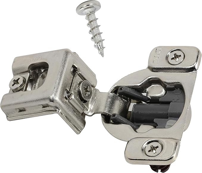 DTC 1-1/4" Overlay Soft Close 105 Degree 2 Cam Press in Face Frame Concealed Cabinet Hinge 6-Way Adjustable E8Q115NH (10 Pack)