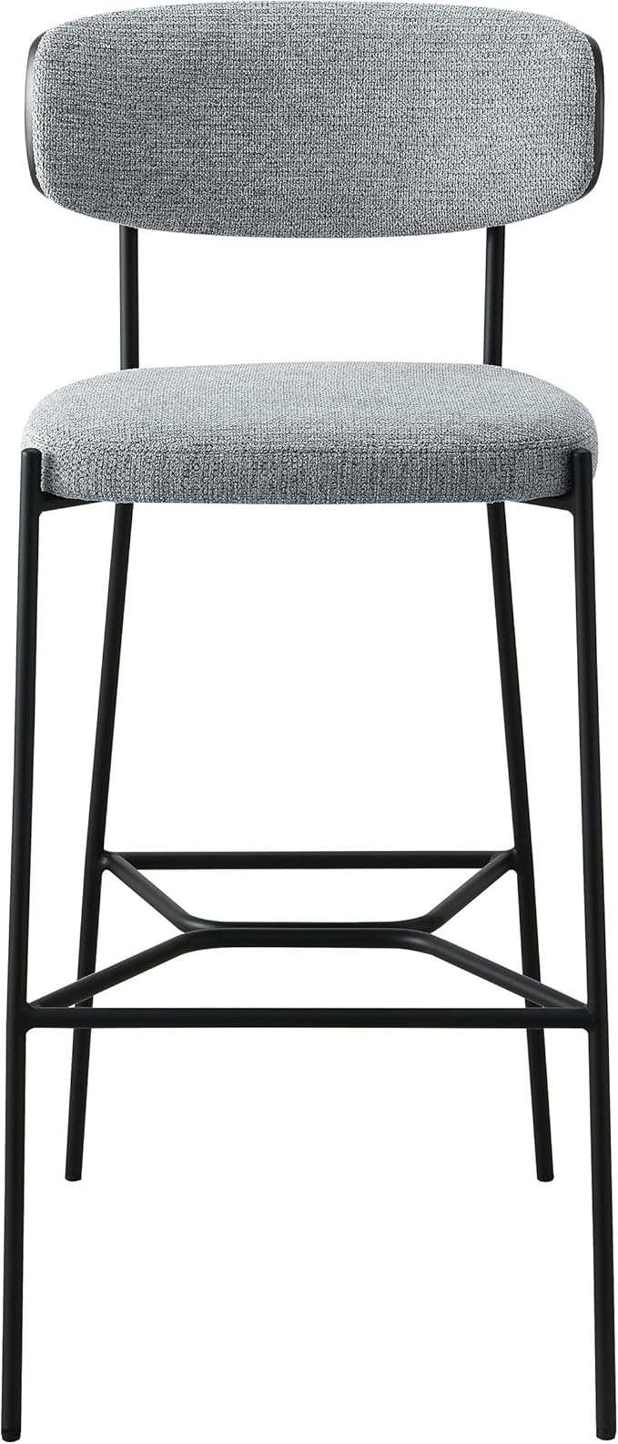 Coaster Home Furnishings - Elison - Set of 2 Pub Height Bar Stools with Foam Cushioned Seat and Geometric Detail Footrest - Mid-Century Modern - Dining Room & Kitchen - Gray & Black - 182647