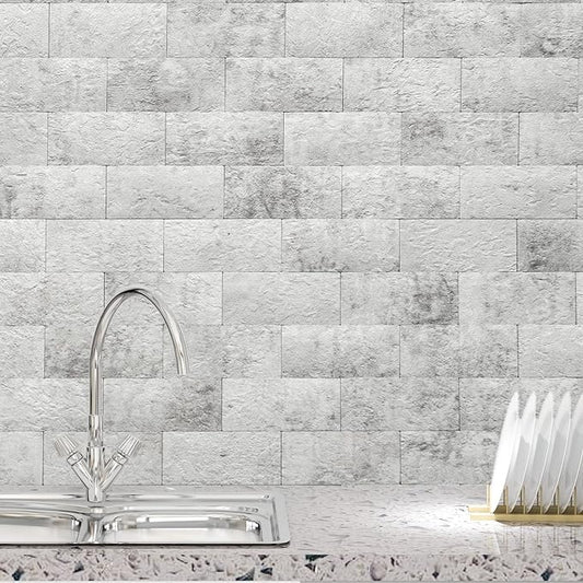 Art3d 10-Pack Peel and Stick Backsplash Wall Tile for Kitchen Bathroom Fireplace Vanitity in Natural White