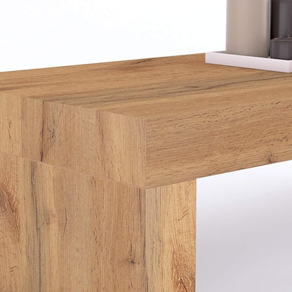 Mobili Fiver Evolution Tall Kitchen Bar Table Made in Italy | Space Saving, Wall-Mounted Counter Height Table for 3 | Breakfast Bar Table Top w/Cable Holder | Rustic Oak | 70,9'' x 15,7" in