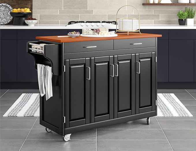 homestyles Create-A-Cart Black Kitchen Cart