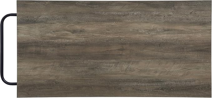 GOWE Lona Rustic Oak & Black Finish Kitchen Island