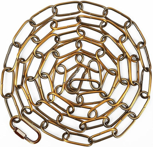 garini 6 Feet Gold Bronze Light Fixture Chain, Adjustable Metal Pendant Chandelier Chain Extension with Detachable Link, Maximum Load is 66 Pounds,1 Pack