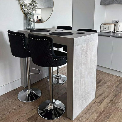 Mobili Fiver Evolution Tall Kitchen Bar Table Made in Italy | Space Saving, Counter Height Table for 4 | Modern Breakfast Bar Counter Top w/Cable Holder | Concrete Grey Effect | 47,2 in x 23,6" in