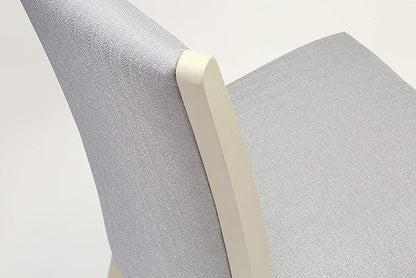 East West Furniture VEP0T05 Verona Parson Chairs - Nailhead Trim Grey Linen Fabric Padded Dining Chairs, Set of 2, Wirebrushed Linen White