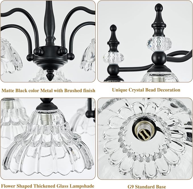 HDDFL Chandeliers Light Fixture 5 Lights Chandelier Lamp Modern Pendant Lighting Fixtures Hanging Lamps for Dining Room Kitchen Entryway Living Room Bedrooms Foyer Entrance