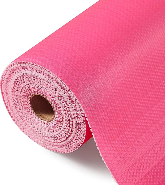 Drawer and Shelf Liner, Non-Slip Kitchen Cabinet Liners Non-Adhesive Thick Strong Grip Waterproof Washable Mats Protect Dresser Shelves Cupboard Bathroom Cabinets, Fuchsia, 12 in X 20 FT