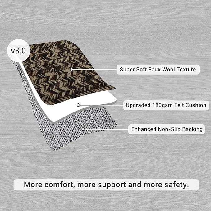 Printed Washable Rugs 10x13 Area Rug for Living Room Modern Bedroom Rug Print Braided Soft Large Area Rug Non Slip Throw Rugs Stain Resistant Carpet for Nursery Dining Room 10'x13' Black/Brown