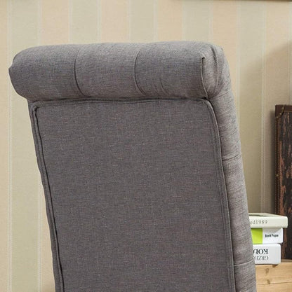 Roundhill Furniture Habit Grey Solid Wood Tufted Parsons Dining Chair (Set of 2), Gray