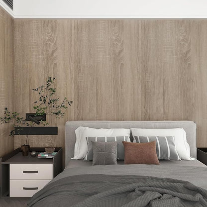 Boobest Large Size 196"x48" Wide Light Wood Grain Contact Paper Peel and Stick Gray Wooden Wallpaper for Bathroom Farmhouse Laundry Room Apartment Temporary Wallpaper Self Adhesive Wood Vinyl Wrap