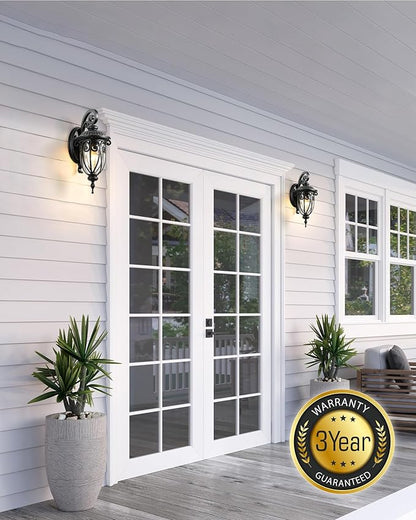 VIANIS Outdoor Lights for House Dusk to Dawn, 2 Pack Porch Lights Outside, Bronze Outdoor Light Fixture, Waterproof Exterior Lighting Fixtures for House, Doorway, Garage, Anti-Rust, Vintage Style